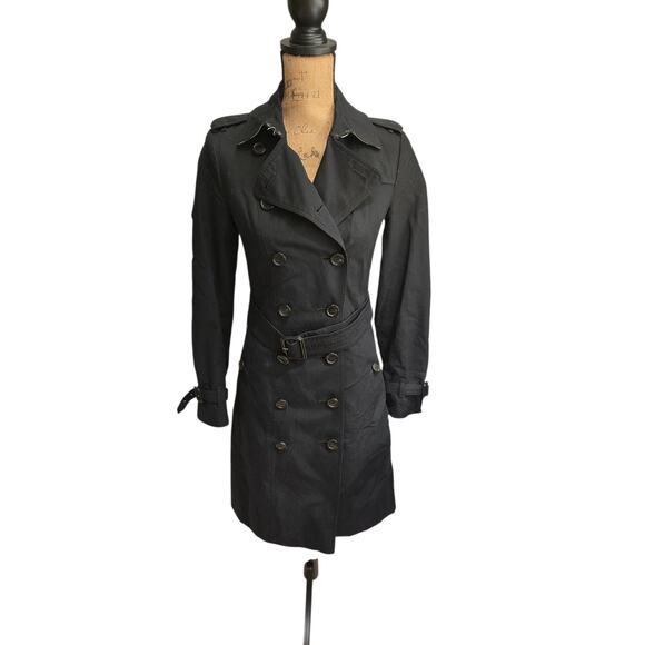 Burberry black trench coat size US 4